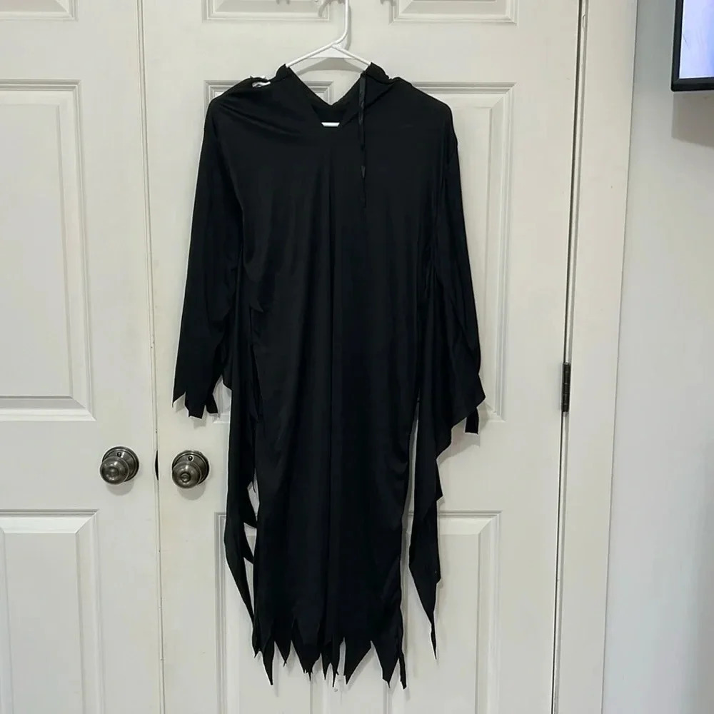 Spirit Hooded ghoul robe black costume one size